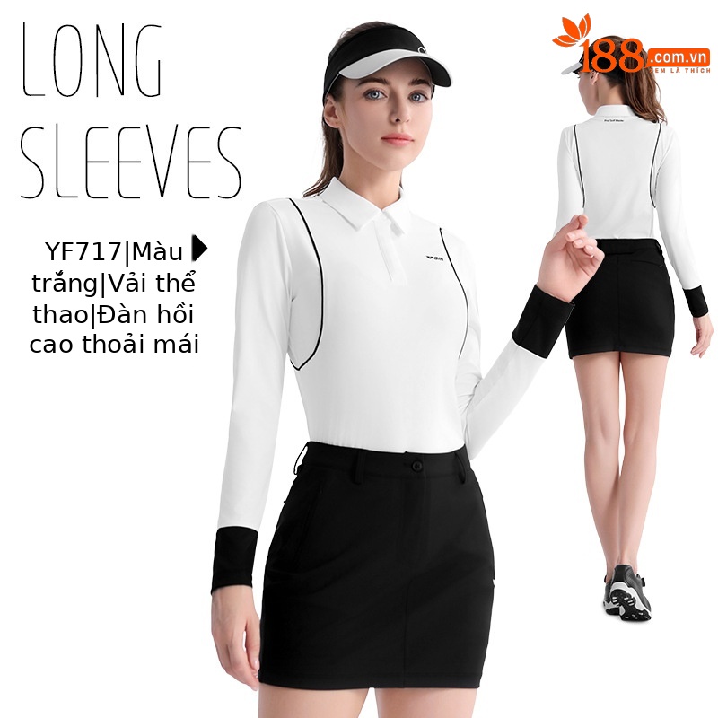 YF717 [vải thể thao/độ đàn hồi cao] áo dài tay màu trắng