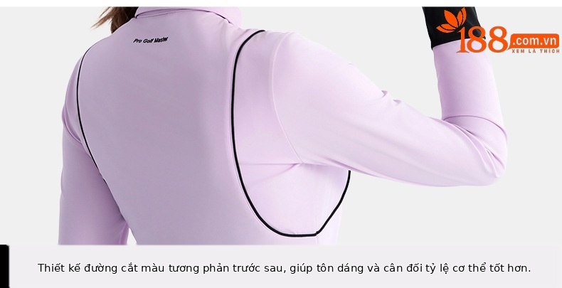 Áo thun dài tay golf nữ PGM vải thể thao co giãn cao — YF717 [vải thể thao/độ đàn hồi cao] áo dài tay màu đen, YF717 [vải thể thao/độ đàn hồi cao] áo dài tay màu trắng, YF717 [vải thể thao/độ đàn hồi cao] áo dài tay màu tím nhạt chi tiết 6