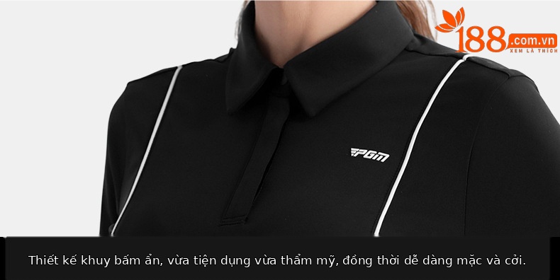 Áo thun dài tay golf nữ PGM vải thể thao co giãn cao — YF717 [vải thể thao/độ đàn hồi cao] áo dài tay màu đen, YF717 [vải thể thao/độ đàn hồi cao] áo dài tay màu trắng, YF717 [vải thể thao/độ đàn hồi cao] áo dài tay màu tím nhạt chi tiết 9