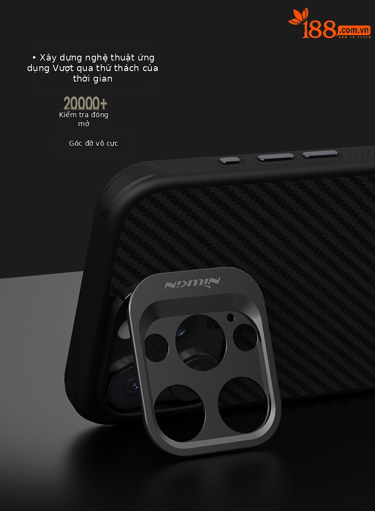Ốp lưng NILLKIN sợi aramid cho iPhone 16 Pro Max, nam châm giữ ống kính, bảo vệ Kevlar — Sợi Aramid Fiber [Kevlar-Fine Hole] Đen, Sợi Aramid siêu mịn [Bao phủ Kevlar] Màu đen, Apple iPhone16 Pro, Apple iPhone 16 Pro MAX chi tiết 6