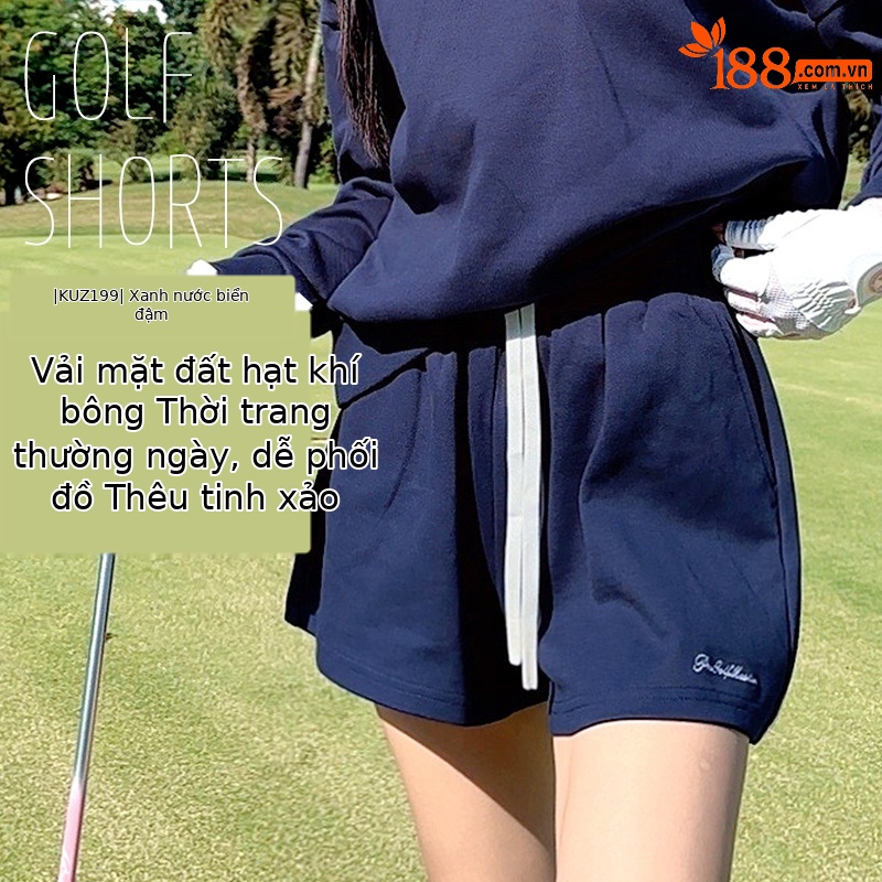 KUZ199 [vải cotton không khí thoải mái/lỏng lẻo] quần short màu xanh nước ngoài