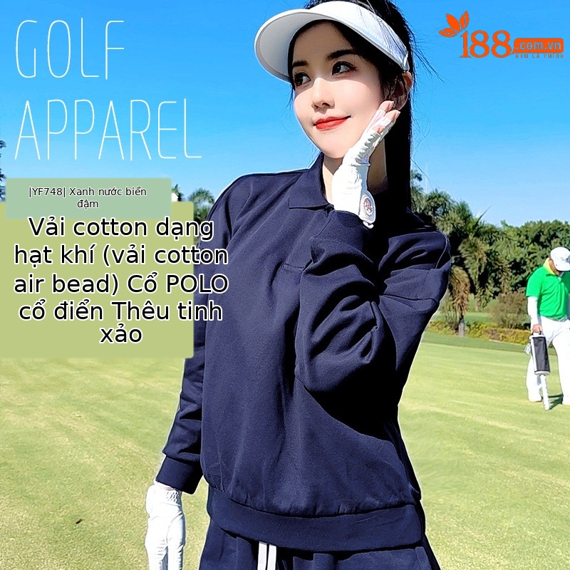 YF748 [Chất liệu vải cotton không khí thoải mái/co giãn] Áo màu xanh nước ngoài