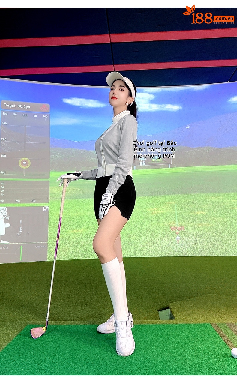 Áo khoác len nữ PGM dệt kim co giãn ấm áp dành cho golf — YF753 [vải co giãn/kết cấu khác nhau ở mặt sau] áo khoác len màu đen chi tiết 5
