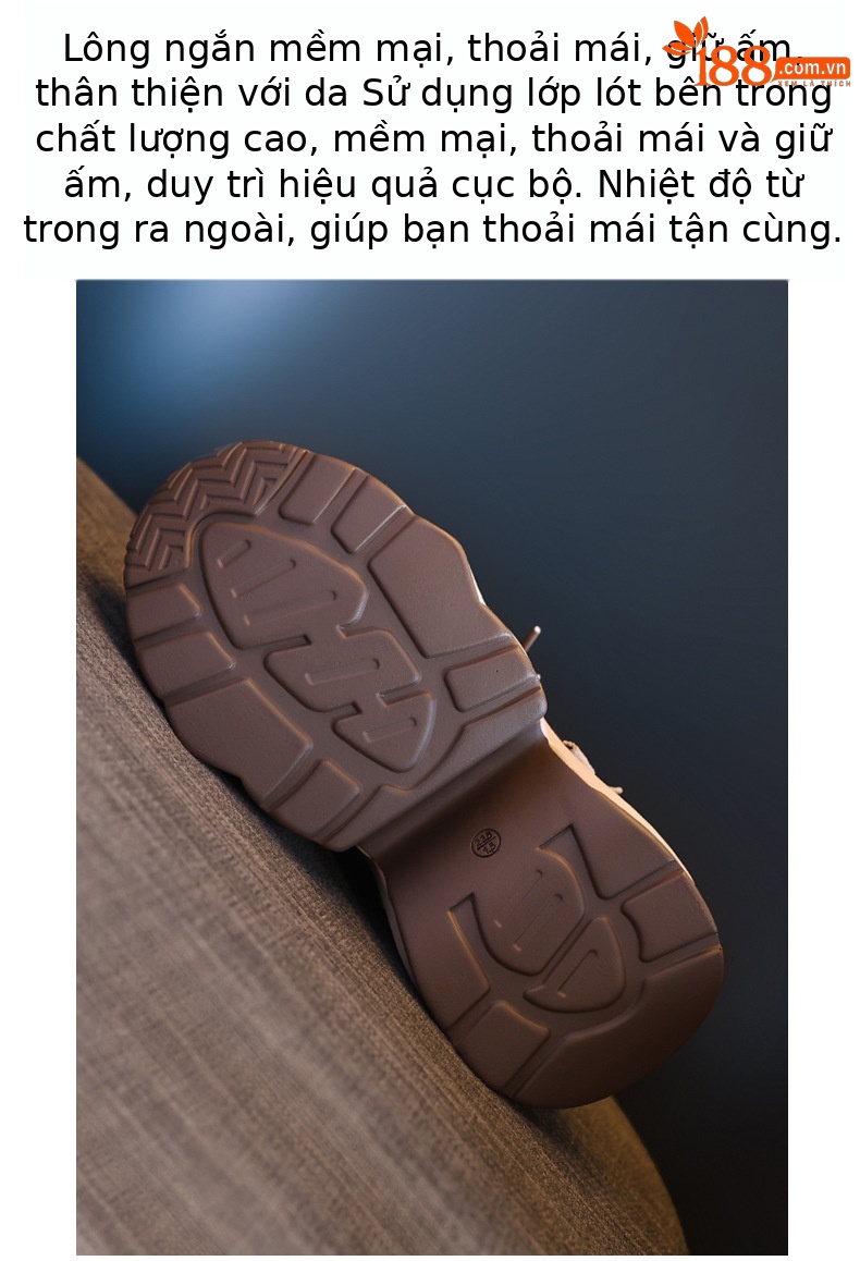 Giày sneaker nữ đế dày độn cao lót nhung mùa đông — Màu đen chi tiết 9
