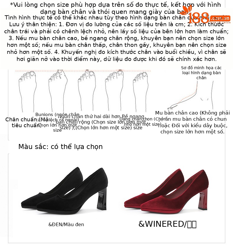 Giày cao gót đế xuồng da lộn mũi nhọn platform — Màu đen chi tiết 1