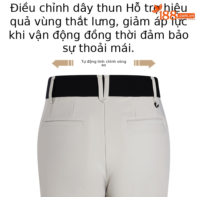 Quần dài golf nữ PGM co giãn tôn dáng xẻ tà — Quần dài màu xanh hải quân KUZ196, KUZ196 quần trắng, KUZ196 quần đen, Quần kaki KUZ196