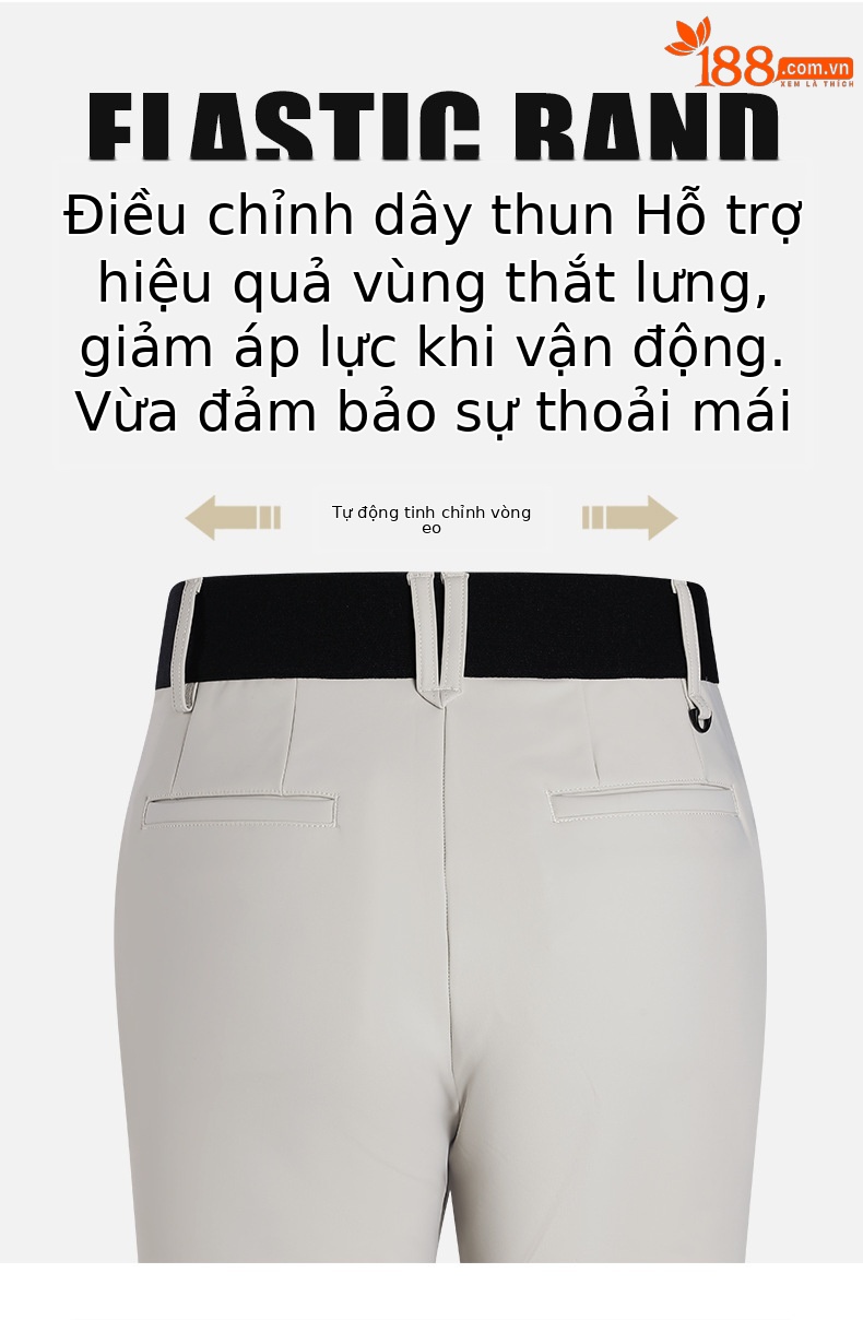 Quần dài golf nữ PGM co giãn tôn dáng xẻ tà — Quần dài màu xanh hải quân KUZ196, KUZ196 quần trắng, KUZ196 quần đen, Quần kaki KUZ196 chi tiết 4