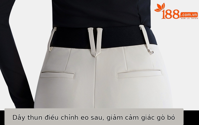 Quần dài golf nữ PGM co giãn tôn dáng xẻ tà — Quần dài màu xanh hải quân KUZ196, KUZ196 quần trắng, KUZ196 quần đen, Quần kaki KUZ196 chi tiết 7