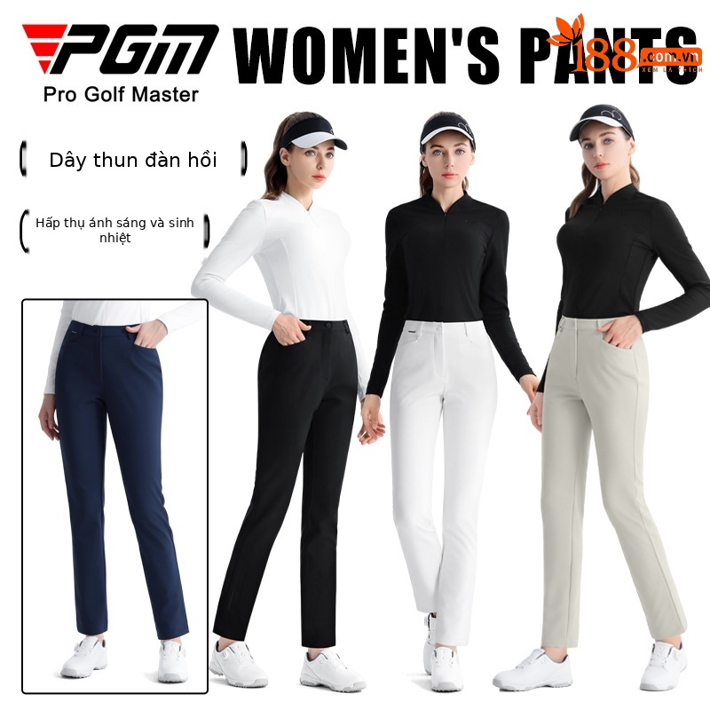 Quần dài golf nữ PGM cạp cao co giãn giữ ấm ống đứng — KUZ195 [Nội thất hấp thụ nhiệt/dây thun co giãn/cạp cao thẳng] quần dài đen, KUZ195 [Nội thất hấp thụ nhiệt/dây thun co giãn/cạp cao thẳng] quần kaki, KUZ195 [Nội thất hấp thụ nhiệt/dây thun co giãn/cạp cao thẳng] quần dài trắng, KUZ195 [Nội thất hấp thụ nhiệt/dây thun co giãn/cạp cao thẳng] Quần dài màu xanh nước ngoài