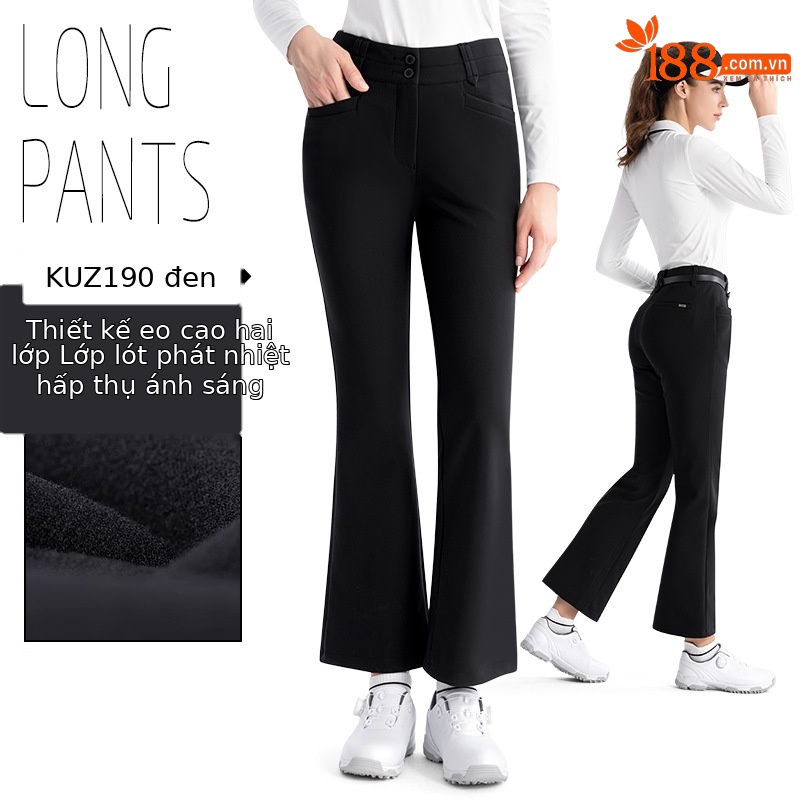 KUZ190-Quần ống loe màu đen