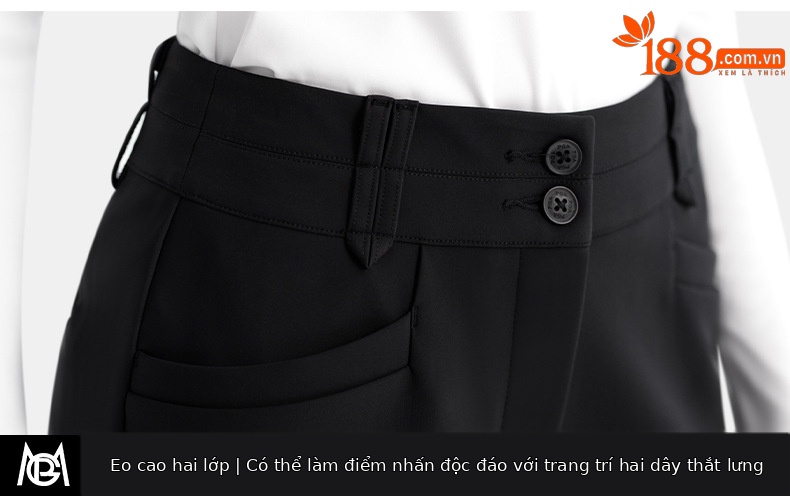 Quần golf nữ PGM hai lớp cạp cao ống loe giữ ấm tôn dáng — KUZ190-Quần ống loe màu đen, KUZ190-Kaki Sừng, KUZ190-Quần ống loe màu xanh hải quân, KUZ190-Quần ống loe màu trắng chi tiết 5