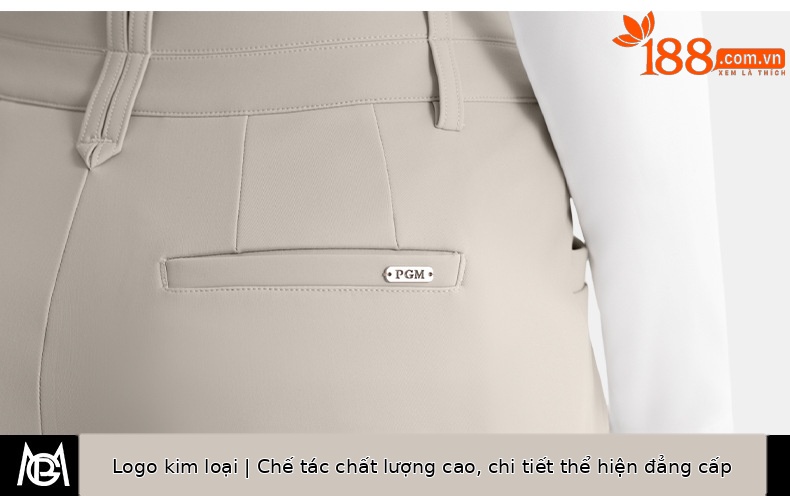 Quần golf nữ PGM hai lớp cạp cao ống loe giữ ấm tôn dáng — KUZ190-Quần ống loe màu đen, KUZ190-Kaki Sừng, KUZ190-Quần ống loe màu xanh hải quân, KUZ190-Quần ống loe màu trắng chi tiết 11