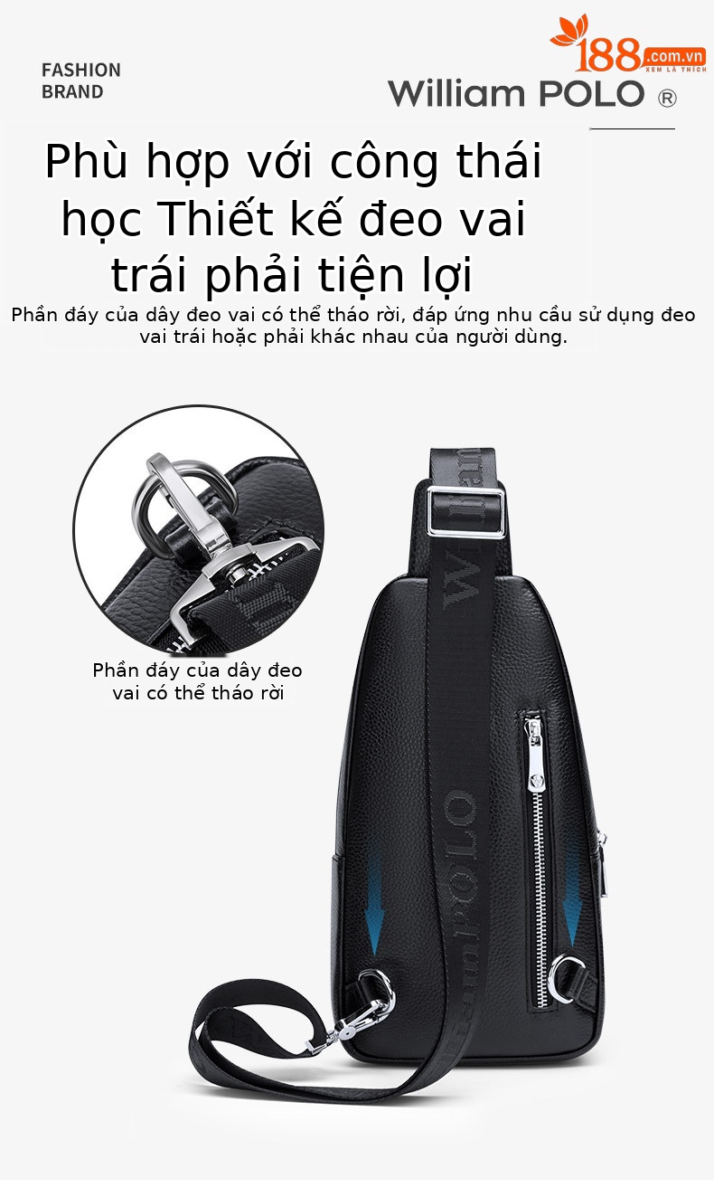Túi đeo chéo nam Emperor Paul da cá sấu cao cấp 2024 chi tiết 8