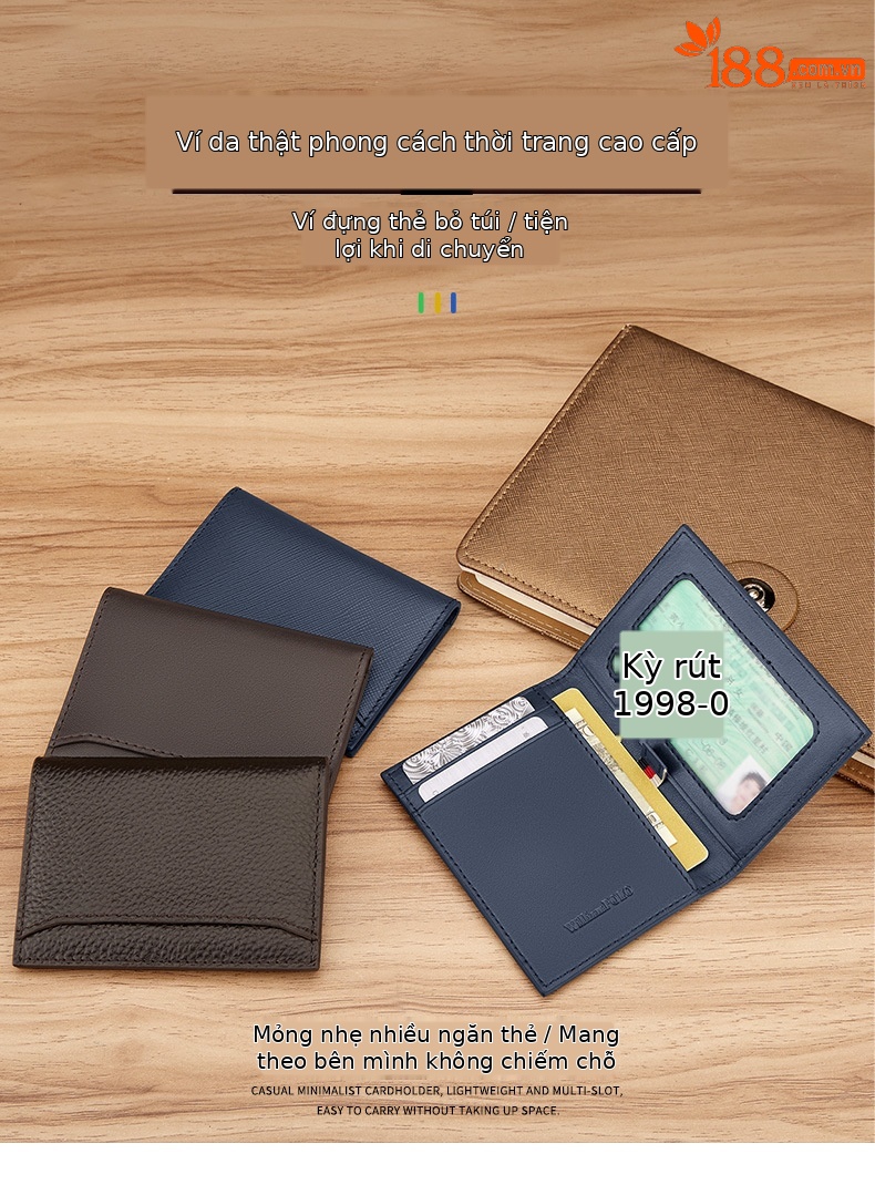 Ví card holder nam siêu mỏng Emperor Paul đựng danh thiếp thẻ tín dụng chi tiết 3