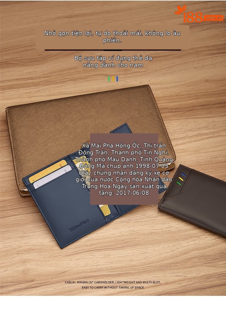 Ví card holder nam siêu mỏng Emperor Paul đựng danh thiếp thẻ tín dụng chi tiết 4
