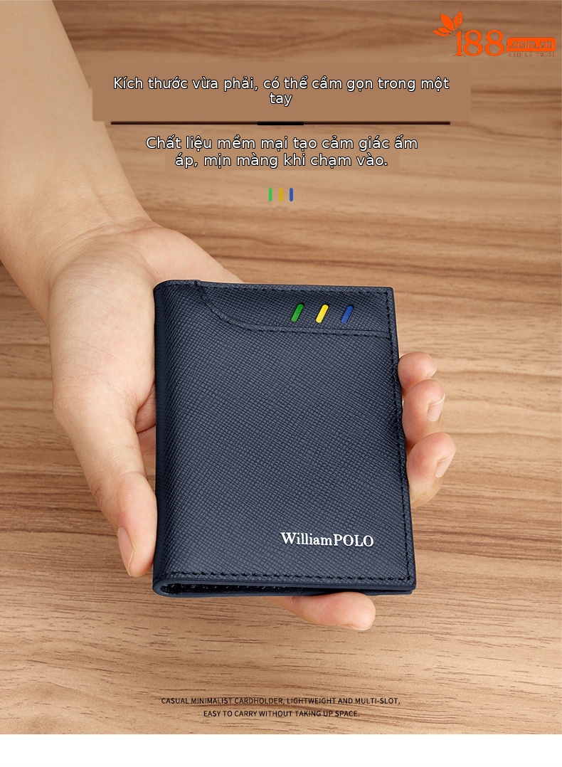 Ví card holder nam siêu mỏng Emperor Paul đựng danh thiếp thẻ tín dụng chi tiết 5