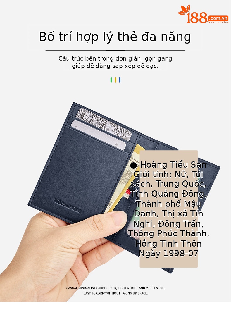 Ví card holder nam siêu mỏng Emperor Paul đựng danh thiếp thẻ tín dụng chi tiết 6