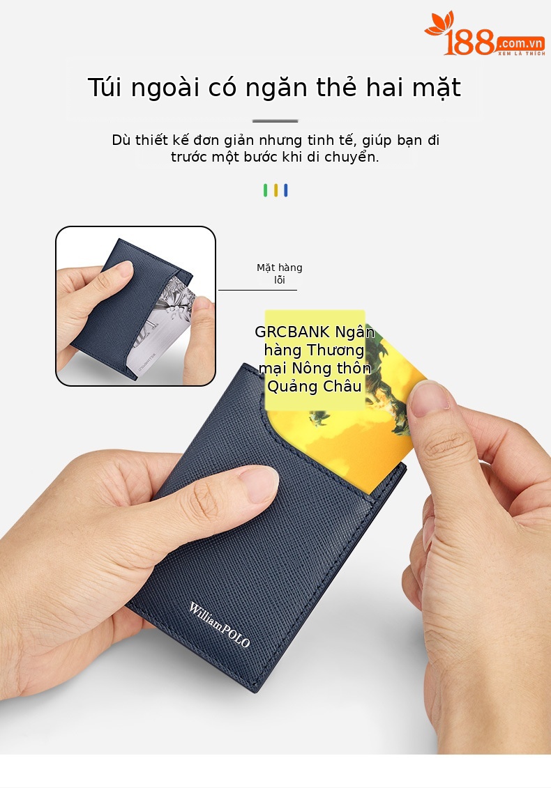 Ví card holder nam siêu mỏng Emperor Paul đựng danh thiếp thẻ tín dụng chi tiết 7