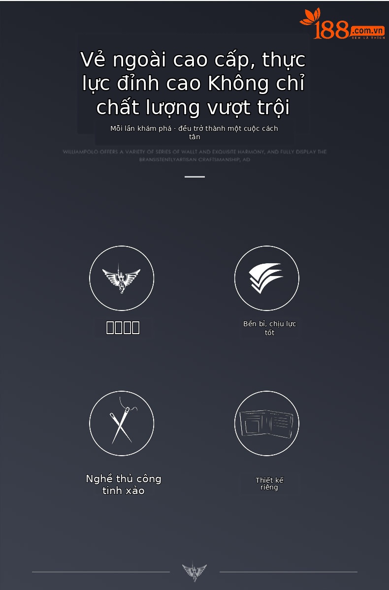 Ví nam da thật siêu mỏng công sở nhiều ngăn đựng thẻ chi tiết 3
