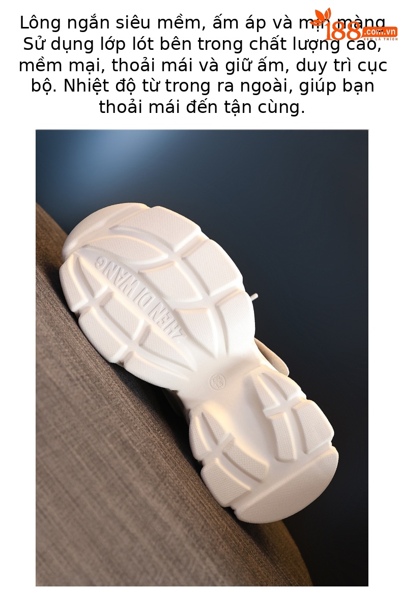 Giày sneaker nữ chunky đế dày phong cách thể thao mùa thu đông — Màu be chi tiết 9