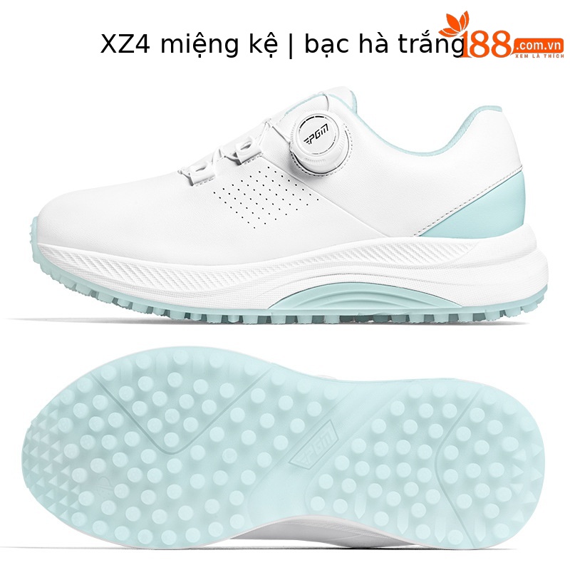 Giày golf nữ PGM chống nước núm vặn dây giày đế EVA cao đàn hồi — XZ403-[Chống thấm nước/tăng đệm/núm vặn dây giày] bạc hà trắng, XZ403-[Chống thấm nước/tăng đệm/núm vặn dây giày] màu trắng anh đào