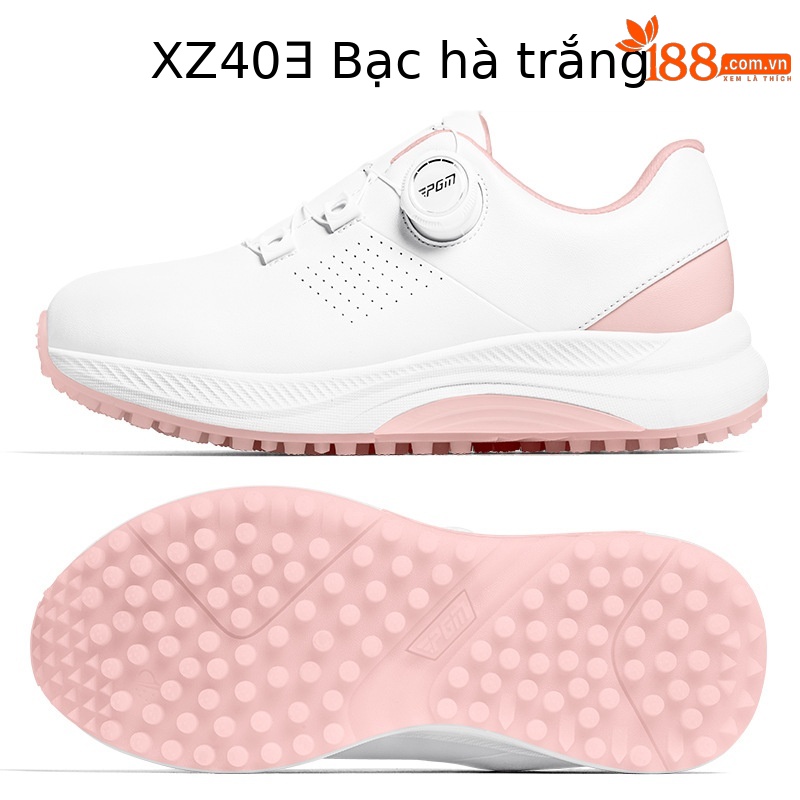 XZ403-[Chống thấm nước/tăng đệm/núm vặn dây giày] màu trắng anh đào