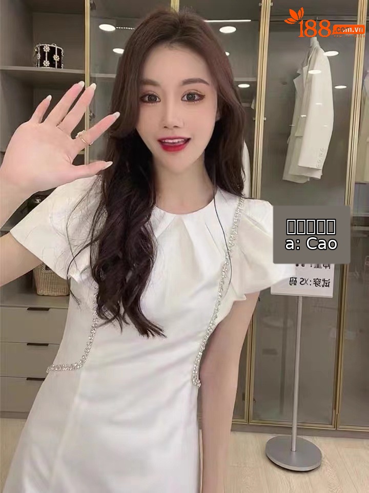 Váy liền trắng thiết kế chiết eo thanh lịch dáng suông midi mùa hè — Màu trắng chi tiết 5