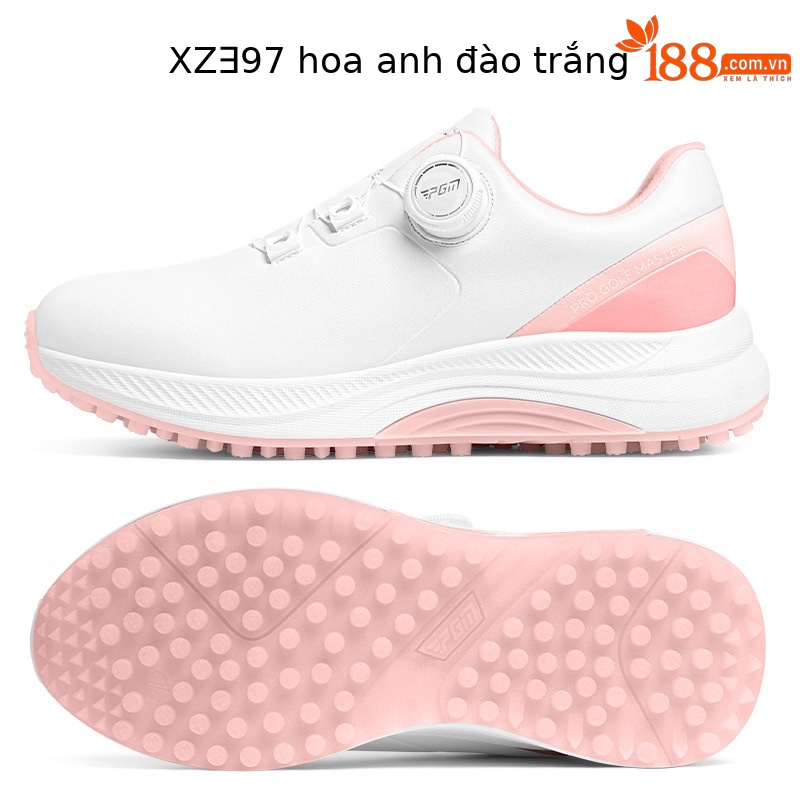 XZ397 [chống thấm nước/tăng đệm/núm vặn dây giày] màu trắng anh đào
