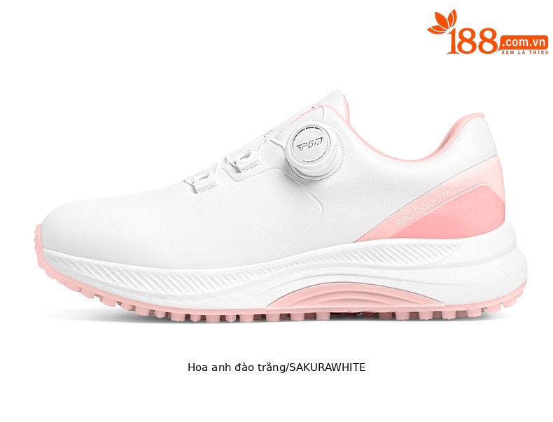 Giày golf PGM nữ chống thấm nước, chống trượt, đế foam nhẹ, có núm vặn dây giày — XZ397 【chống thấm nước/tăng độ đệm/dây giày núm] màu trắng ngọc lục bảo, XZ397 [chống thấm nước/tăng đệm/núm vặn dây giày] màu trắng anh đào chi tiết 22