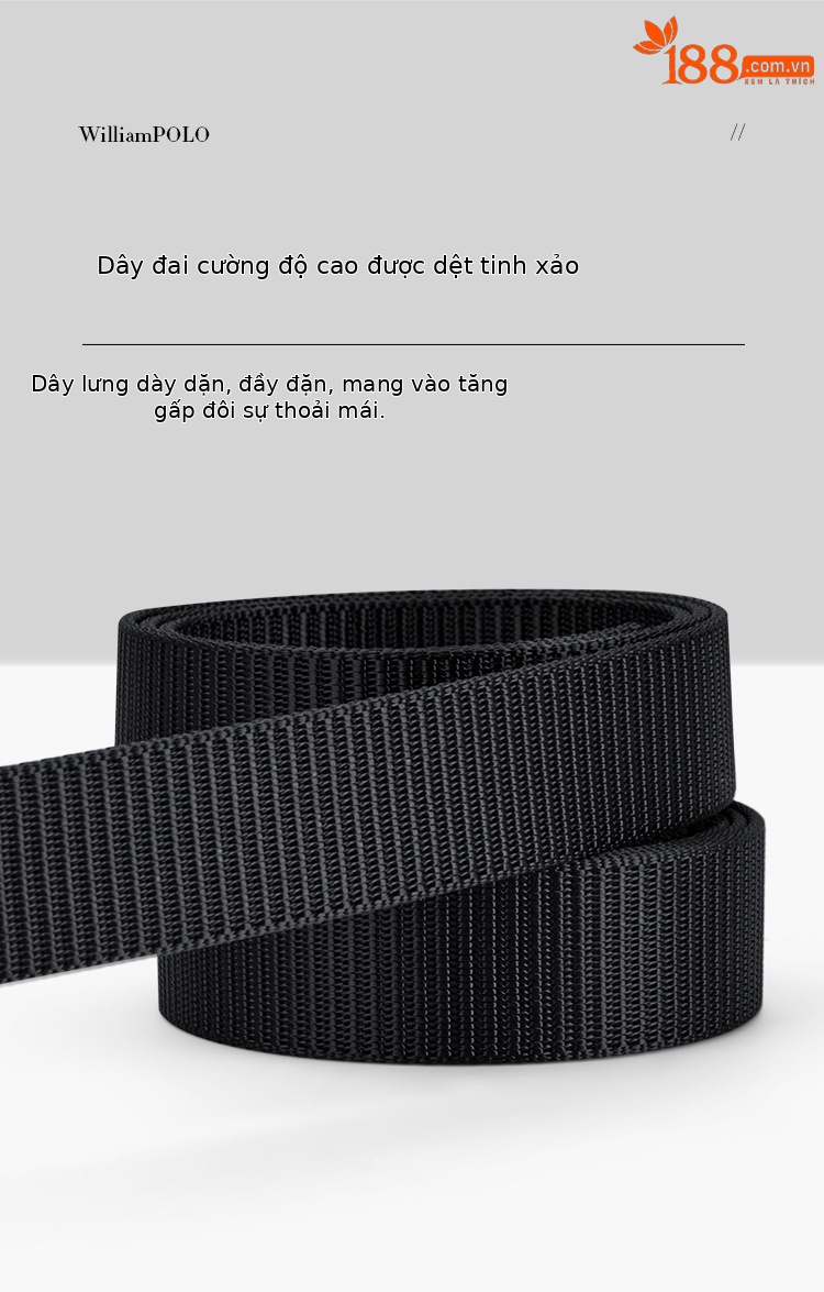 Thắt lưng nam vải canvas khóa tự động kim giả cao cấp phong cách công sở 2024 — 120cm, 110cm, 115cm, 105cm chi tiết 4