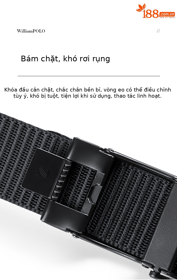 Thắt lưng nam vải canvas khóa tự động kim giả cao cấp phong cách công sở 2024 — 120cm, 110cm, 115cm, 105cm chi tiết 6