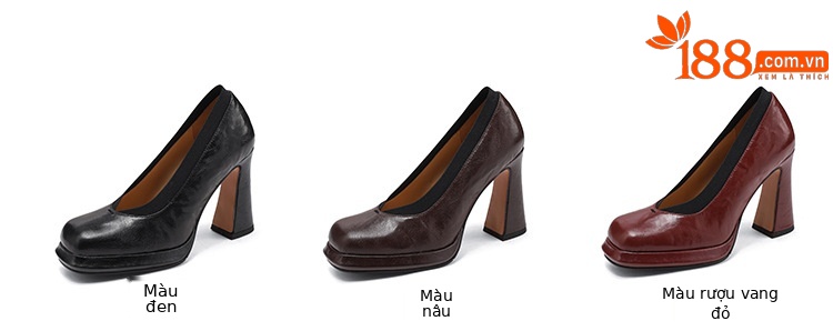 Giày cao gót nữ mũi nhọn chữ V da cừu, gót 9.8 cm, đi làm xuân thu — Màu nâu chi tiết 3