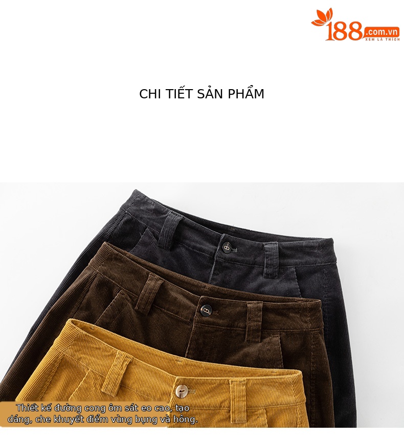 Quần ống rộng nữ cao eo chất liệu nhung tăm dày dáng dài chấm đất — màu xám chi tiết 16