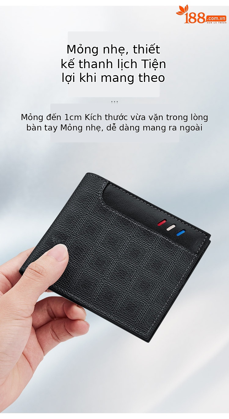 Ví da nam cao cấp siêu mỏng Emperor Paul kiểu công sở đựng thẻ chi tiết 2