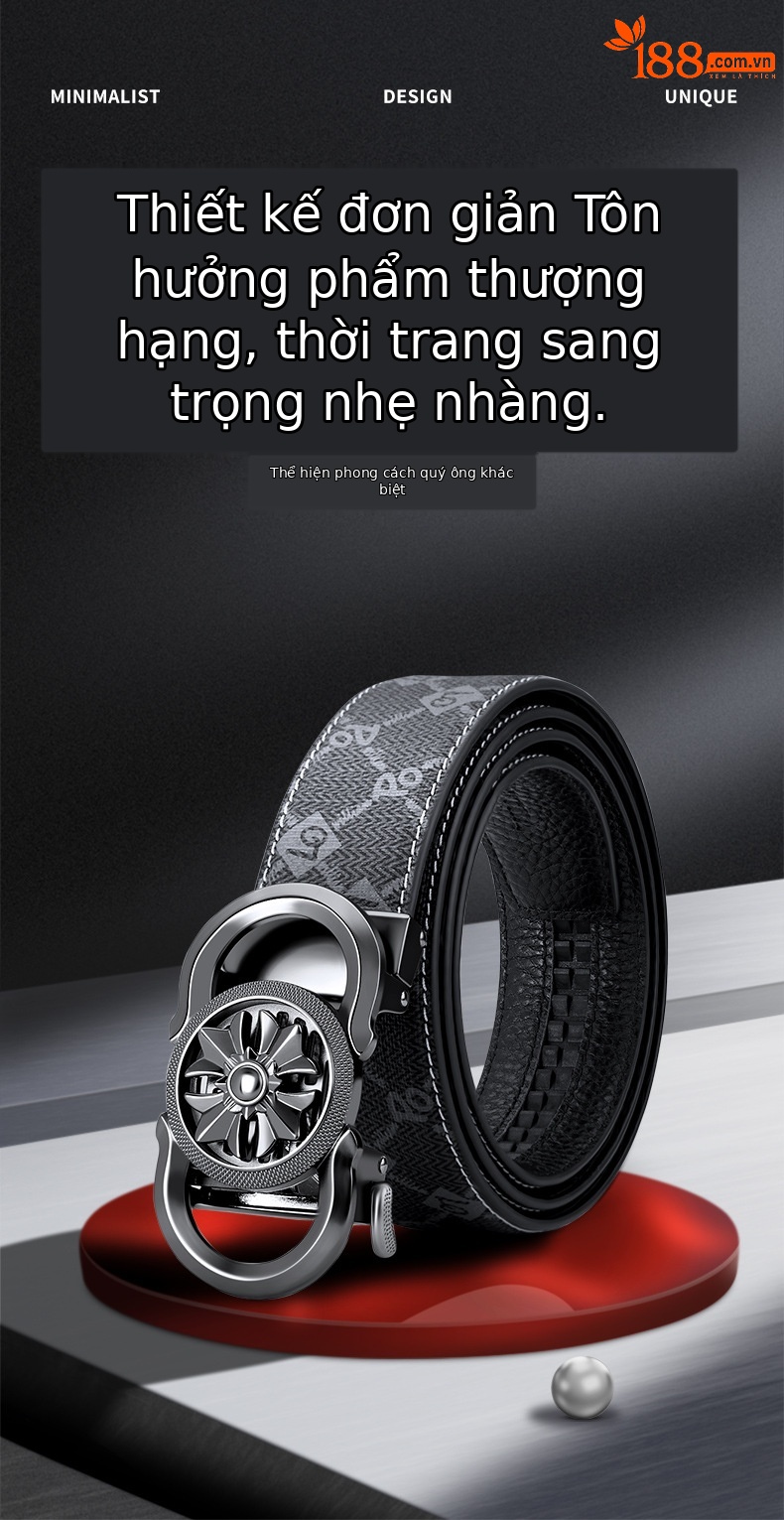 Thắt lưng nam tự động cao cấp Emperor Paul phong cách Hàn Quốc — 120cm, 130cm, 110cm, 125cm chi tiết 3