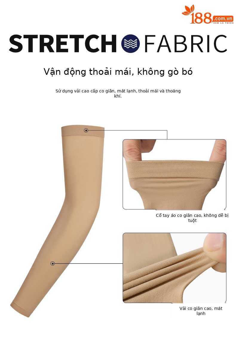 Tay áo chống nắng PGM dài 39 cm chất liệu lụa lạnh thoáng khí mùa hè — XT007-màu da [UPF50+/cảm giác trần liền mạch/màu da tự nhiên] chi tiết 9