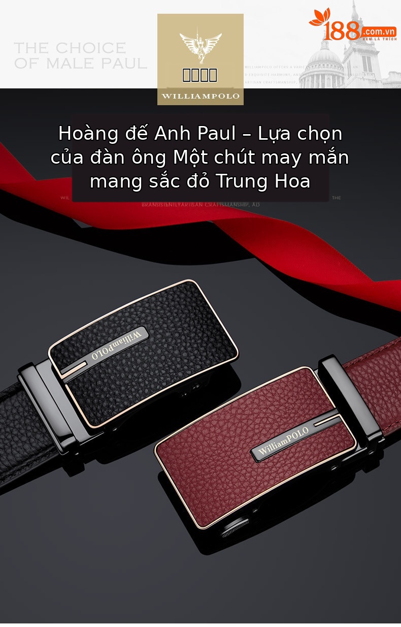 Thắt lưng da nam khóa tự động Hoàng đế Paul 2024 cao cấp — 120cm, 130cm, 110cm, 125cm chi tiết 2