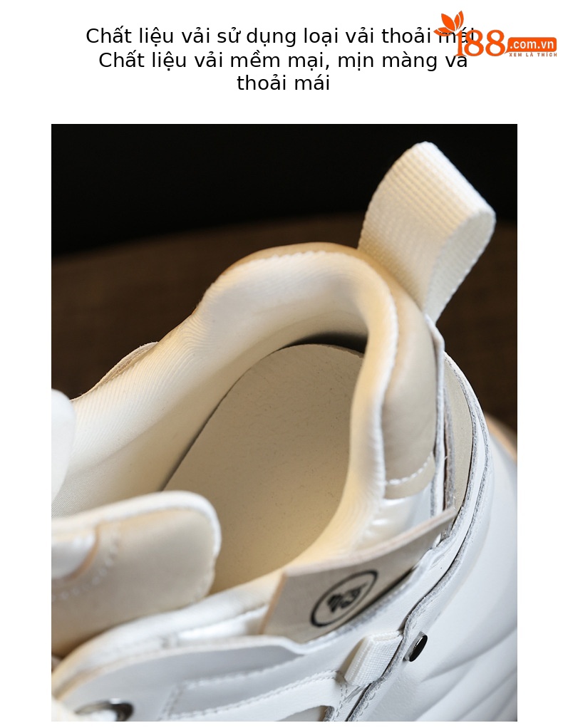 Giày sneaker chunky nữ đế dày độn cao thời trang — Màu đen chi tiết 8