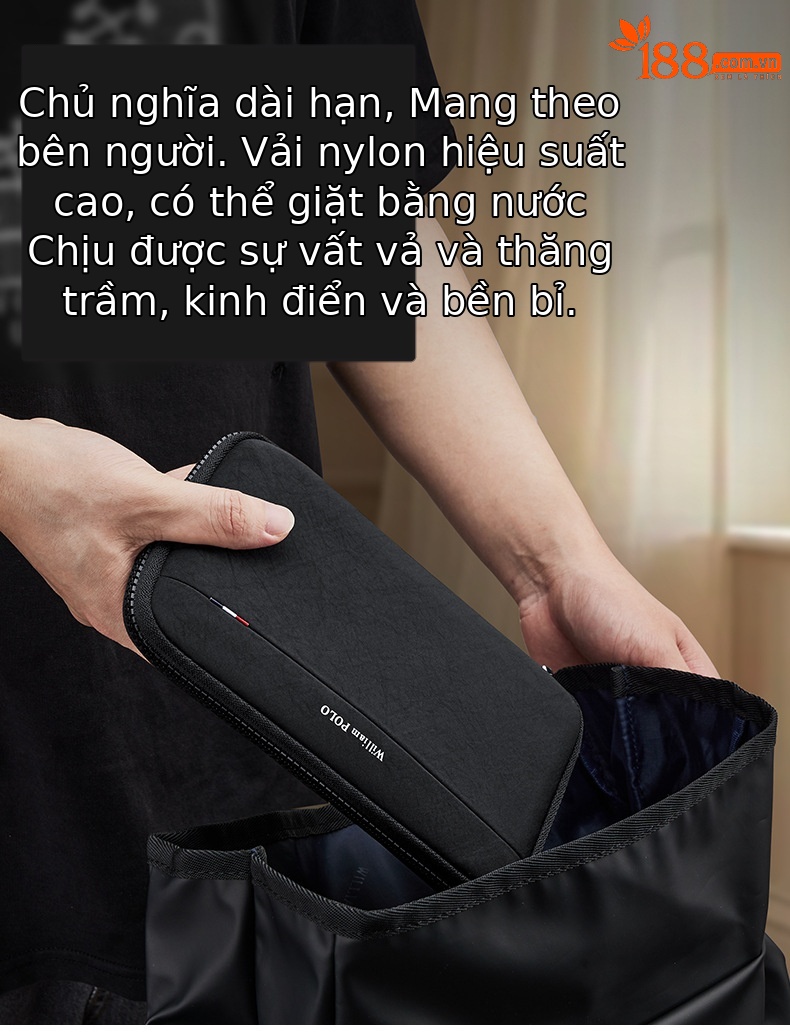 Ví hộ chiếu đa năng Emperor Paul dung tích lớn, đựng vé máy bay, giấy tờ và thẻ chi tiết 3