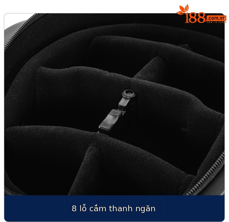 Túi đựng gậy golf PGM vỏ cứng có thể thu gọn, cao 127 cm, chứa 13 gậy — QB173-Tất cả màu đen chi tiết 15