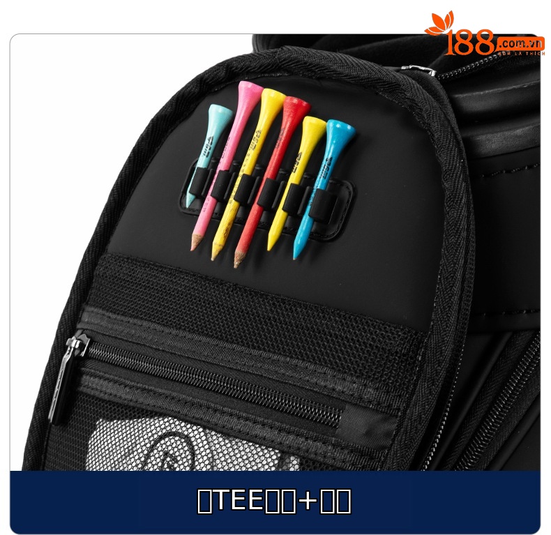Túi đựng gậy golf PGM vỏ cứng có thể thu gọn, cao 127 cm, chứa 13 gậy — QB173-Tất cả màu đen chi tiết 16