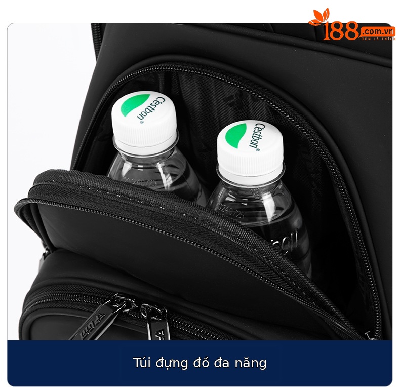 Túi đựng gậy golf PGM vỏ cứng có thể thu gọn, cao 127 cm, chứa 13 gậy — QB173-Tất cả màu đen chi tiết 17