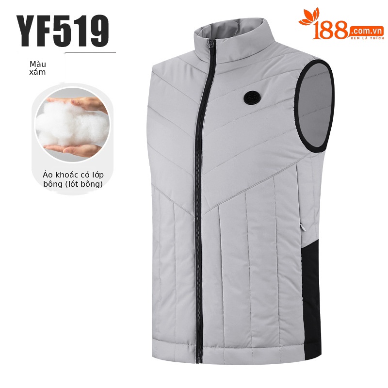 YF519-Áo khoác cotton xám [chần bông]