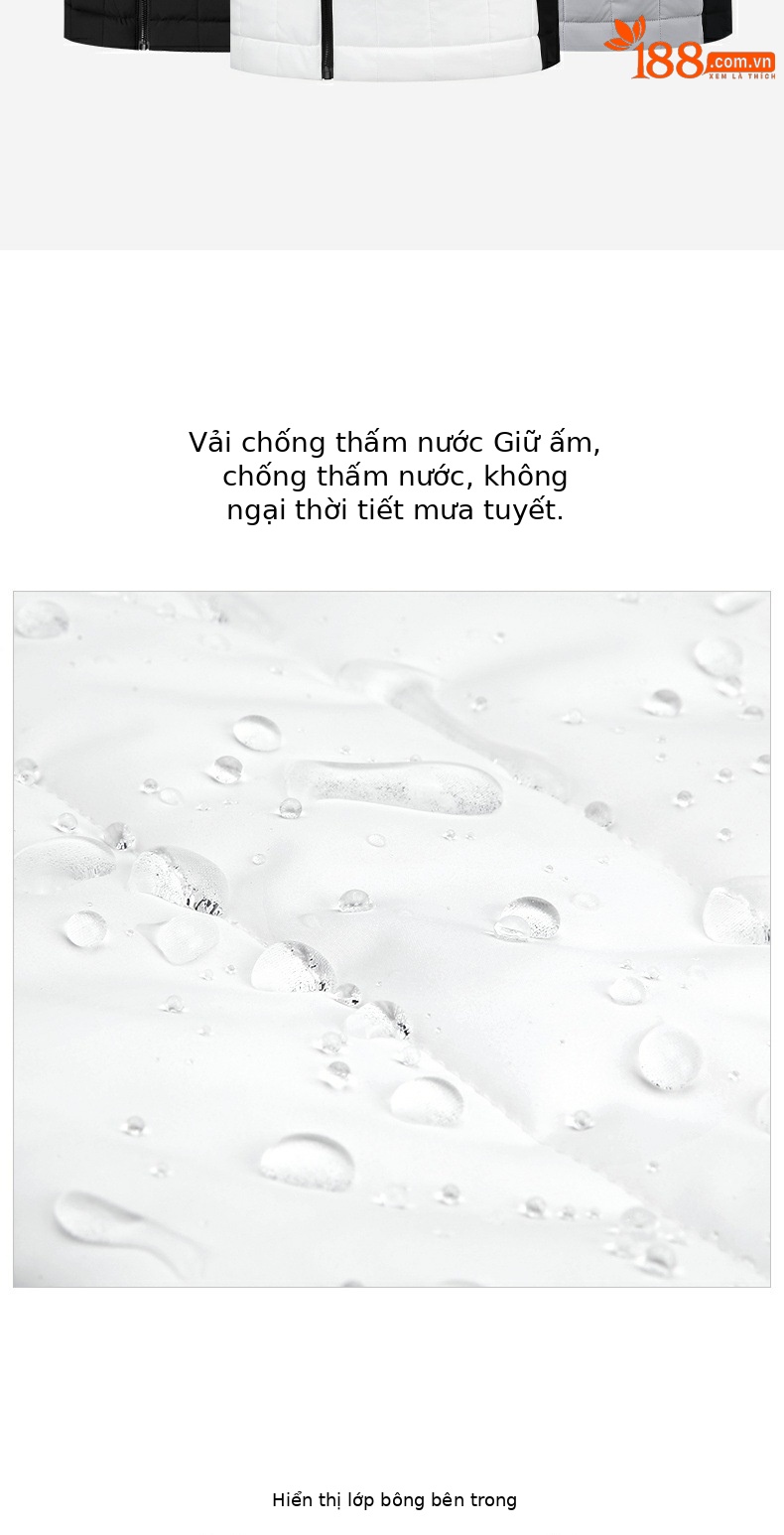 Áo ghi lê golf PGM nam chần bông giữ ấm mùa thu đông — YF519-Áo khoác bông đen [chần bông], YF519-Áo khoác cotton xám [chần bông], YF517-Áo khoác màu đỏ [90% lông vịt trắng], YF517-Áo khoác đen [90% lông vịt trắng] chi tiết 2