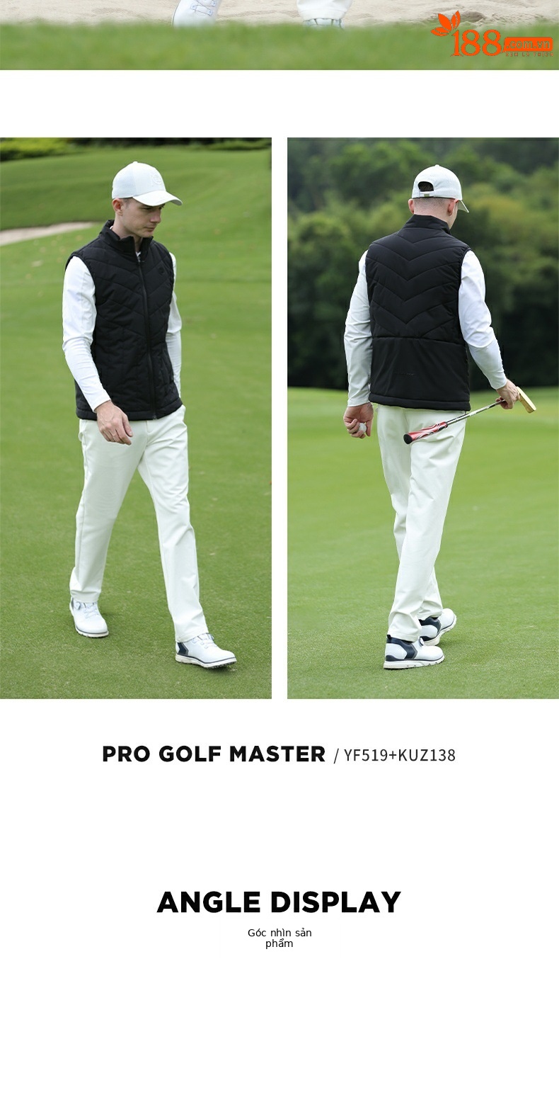 Áo ghi lê golf PGM nam chần bông giữ ấm mùa thu đông — YF519-Áo khoác bông đen [chần bông], YF519-Áo khoác cotton xám [chần bông], YF517-Áo khoác màu đỏ [90% lông vịt trắng], YF517-Áo khoác đen [90% lông vịt trắng] chi tiết 11