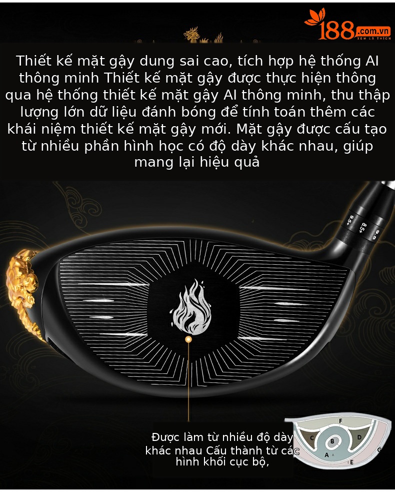 Gậy golf PGM số 1 gỗ hợp kim titan độ phục hồi cao phiên bản giới hạn — MG068 Black Gold #1 Wood-R cấp [độ phục hồi cao/lớp phủ vàng nguyên chất 24k/bề mặt thanh AI có khả năng chịu lỗi cao], MG068 Black Gold # Hạng gỗ số 1-SR [Độ phục hồi cao/Lớp phủ vàng nguyên chất 24k/Bề mặt thanh AI có khả năng chịu lỗi cao], MG068 Black Gold # Số 1 Gỗ-Cấp TS [Độ phục hồi cao/Lớp phủ vàng nguyên chất 24k/Bề mặt thanh AI có khả năng chịu lỗi cao] chi tiết 6