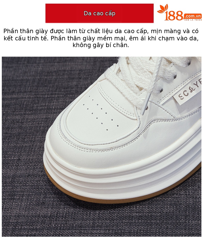 Giày sneaker nữ chunky đế dày mũi tròn lót lông cừu ấm áp mùa thu đông — M2688-1 màu đen lót nhung, M2688-1 trắng be lót nhung chi tiết 5