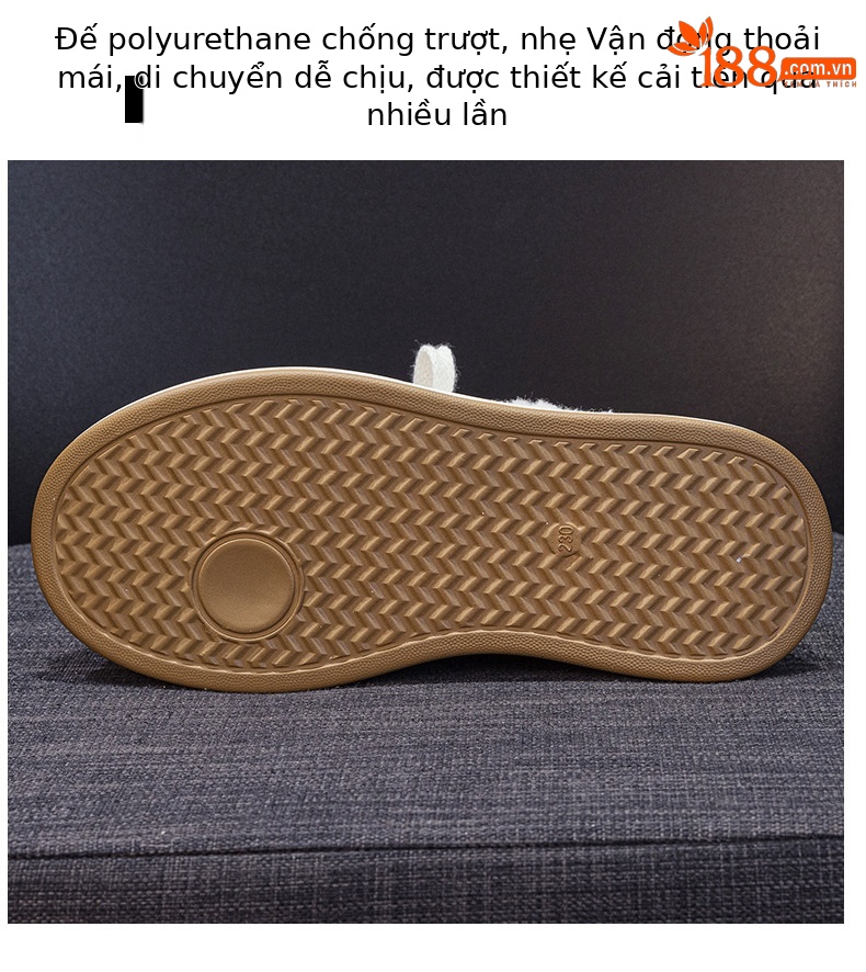 Giày sneaker nữ chunky đế dày mũi tròn lót lông cừu ấm áp mùa thu đông — M2688-1 màu đen lót nhung, M2688-1 trắng be lót nhung chi tiết 7