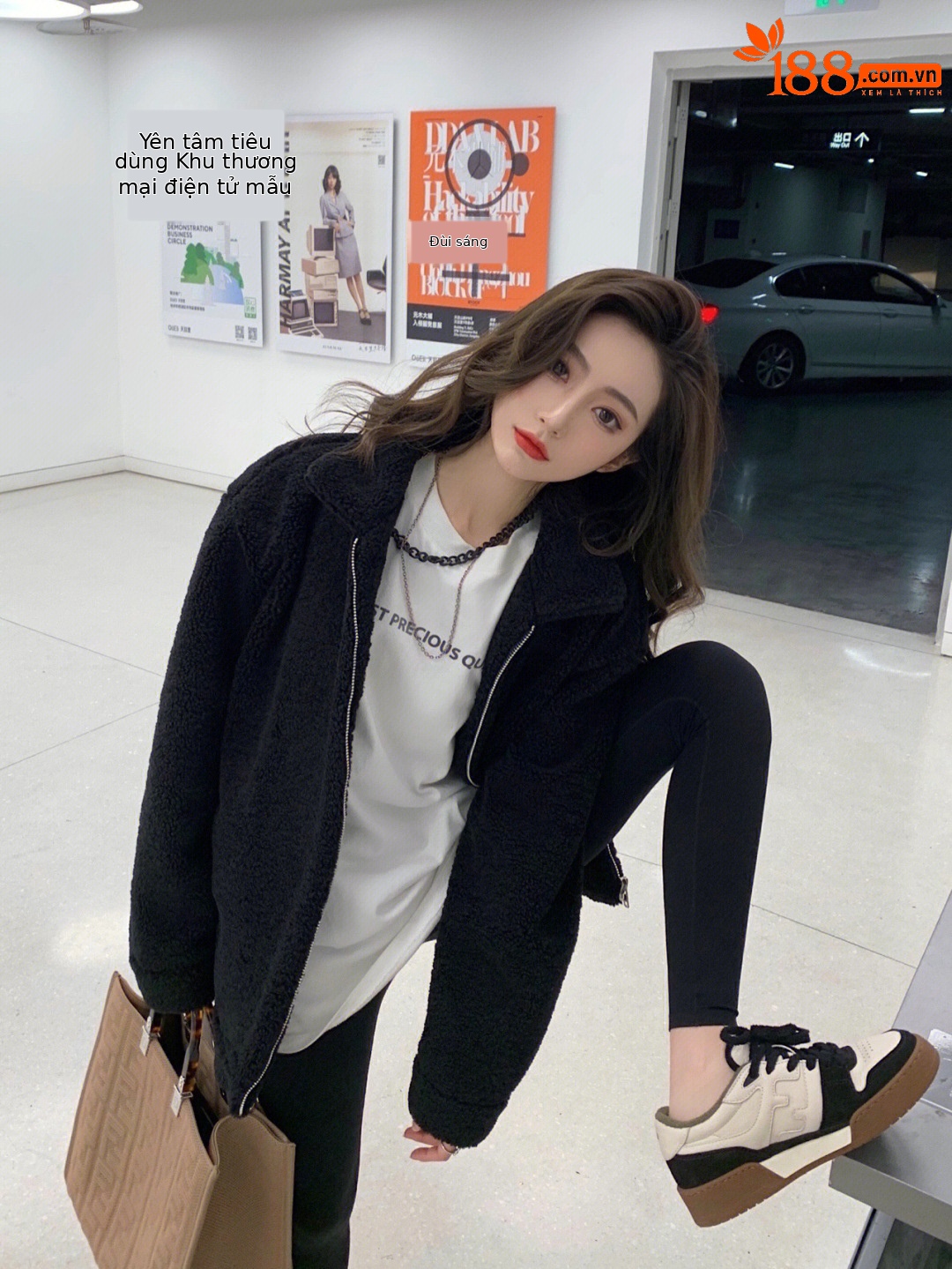 Giày sneaker nam cổ cao phong cách đơn giản dễ phối — Giày thể thao FF cổ cao màu be chi tiết 7