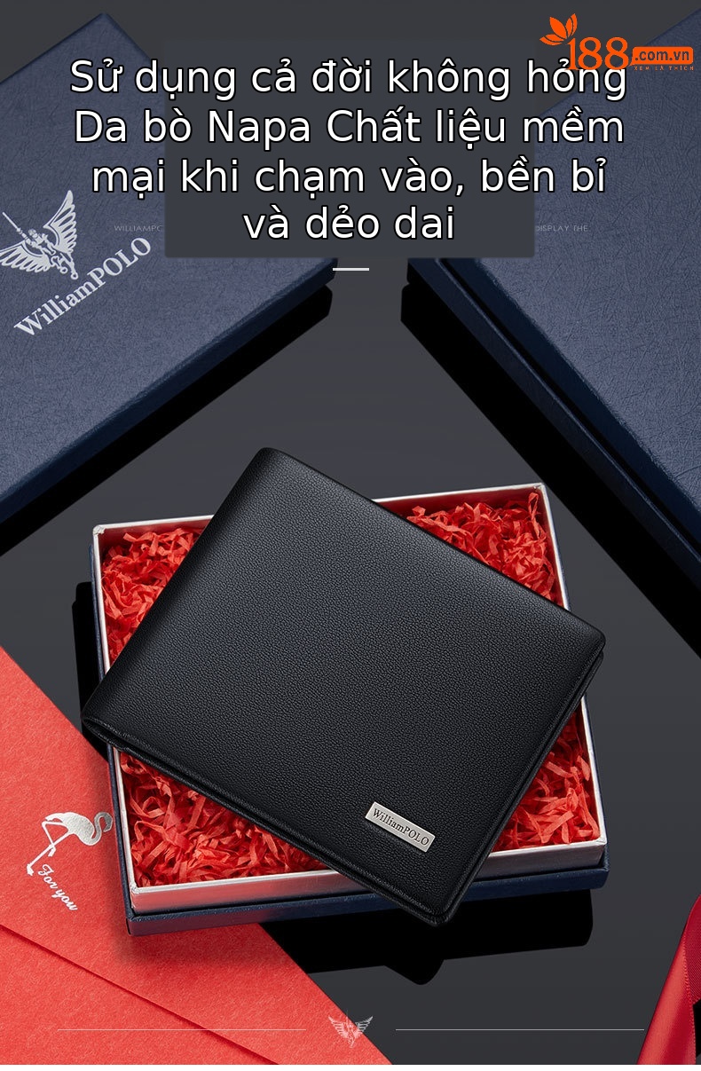 Ví da bò lớp đầu cao cấp Emperor Paul cho nam – kiểu dáng công sở thời trang chi tiết 4